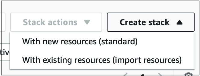 Options for creating stack