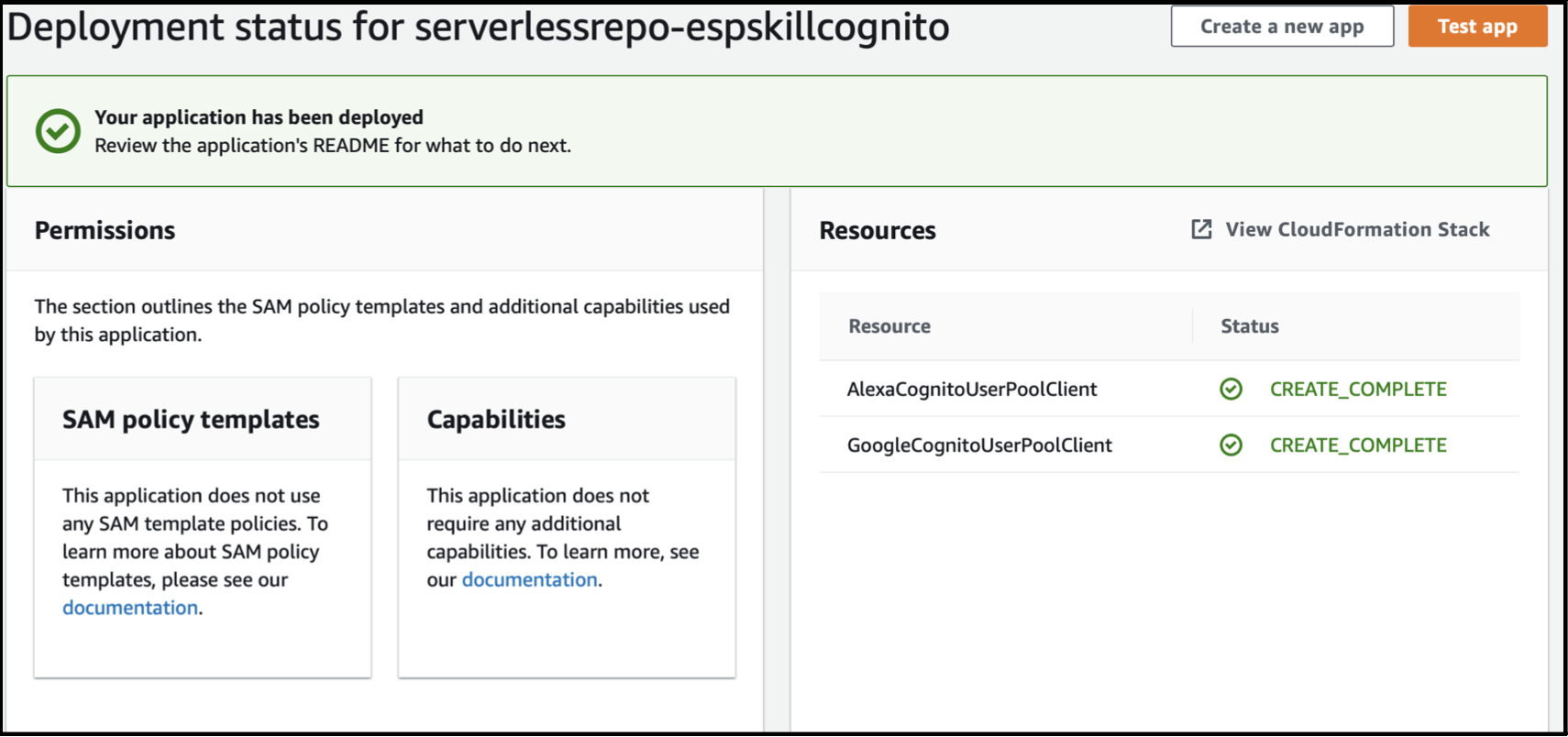 ESP-RainMaker-3p-CognitoClients deployment success